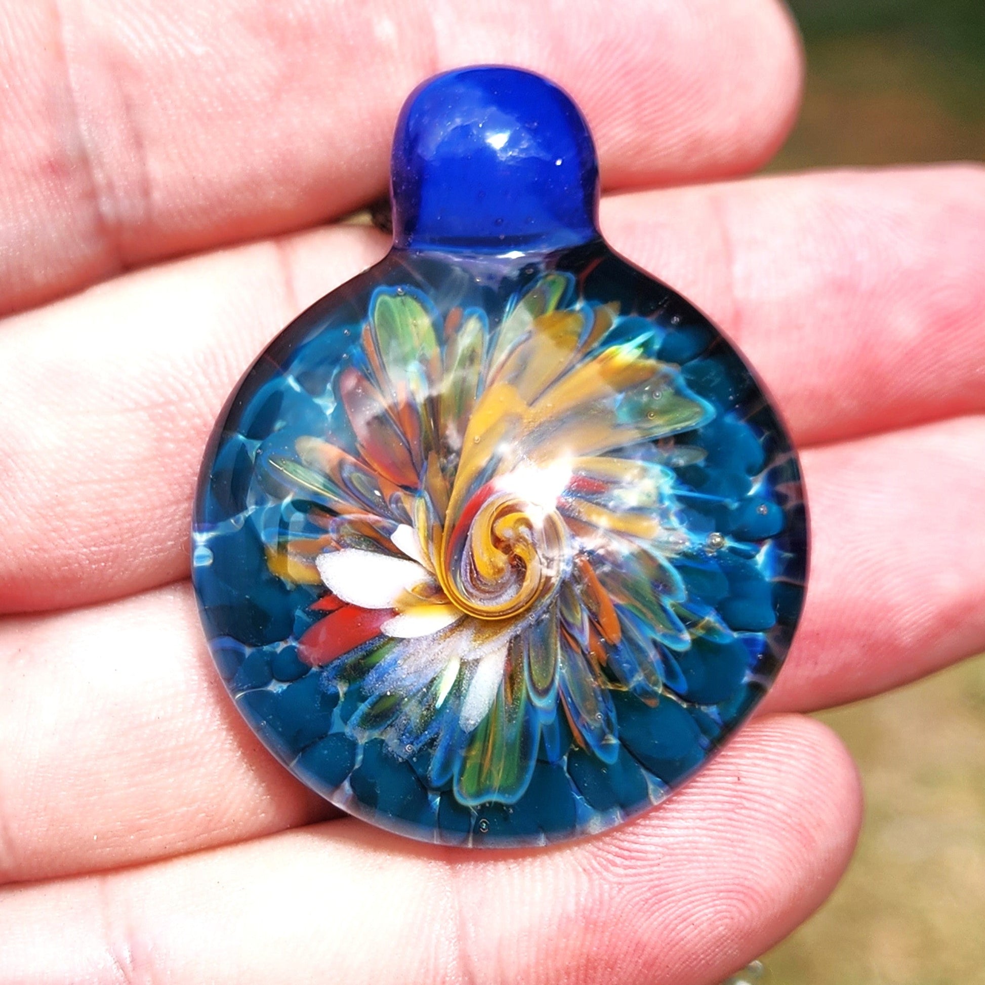 Twisted Flower glass pendant DragonFireGlass