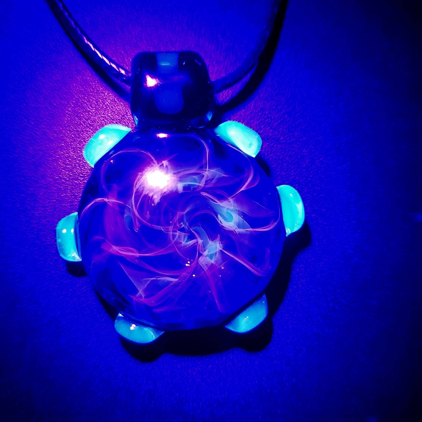 UV Glass Pendant Necklace, Galaxy Glass Pendant DragonFireGlass