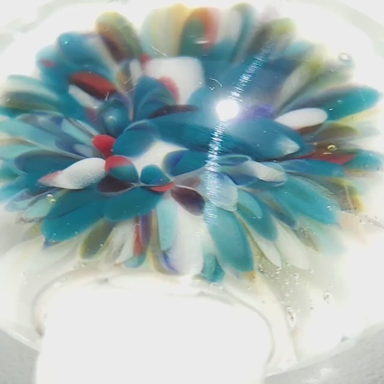 Heady blown glass pendant necklace