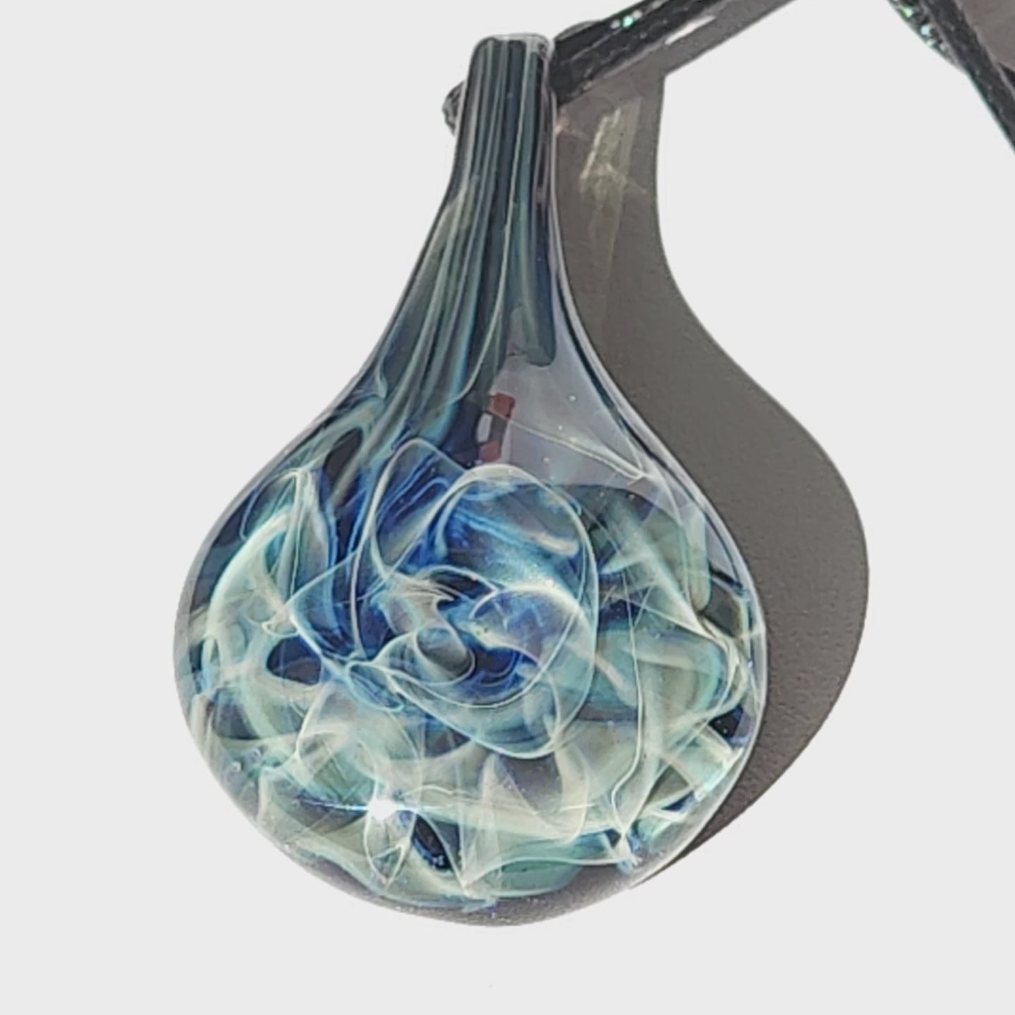 Blown Glass Pendant Necklace, Galaxy Glass Pendant DragonFireGlass