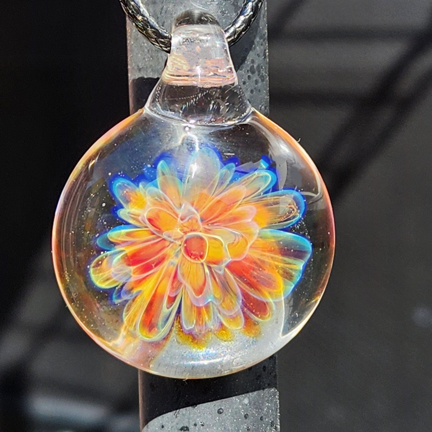 Small Unique and Eye-Catching Trippy Glass Pendant