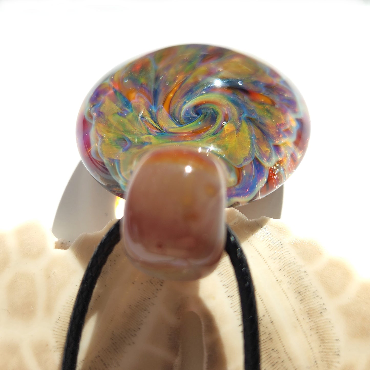 Handmade Blown Glass Pendant: Captivating Borosilicate Art