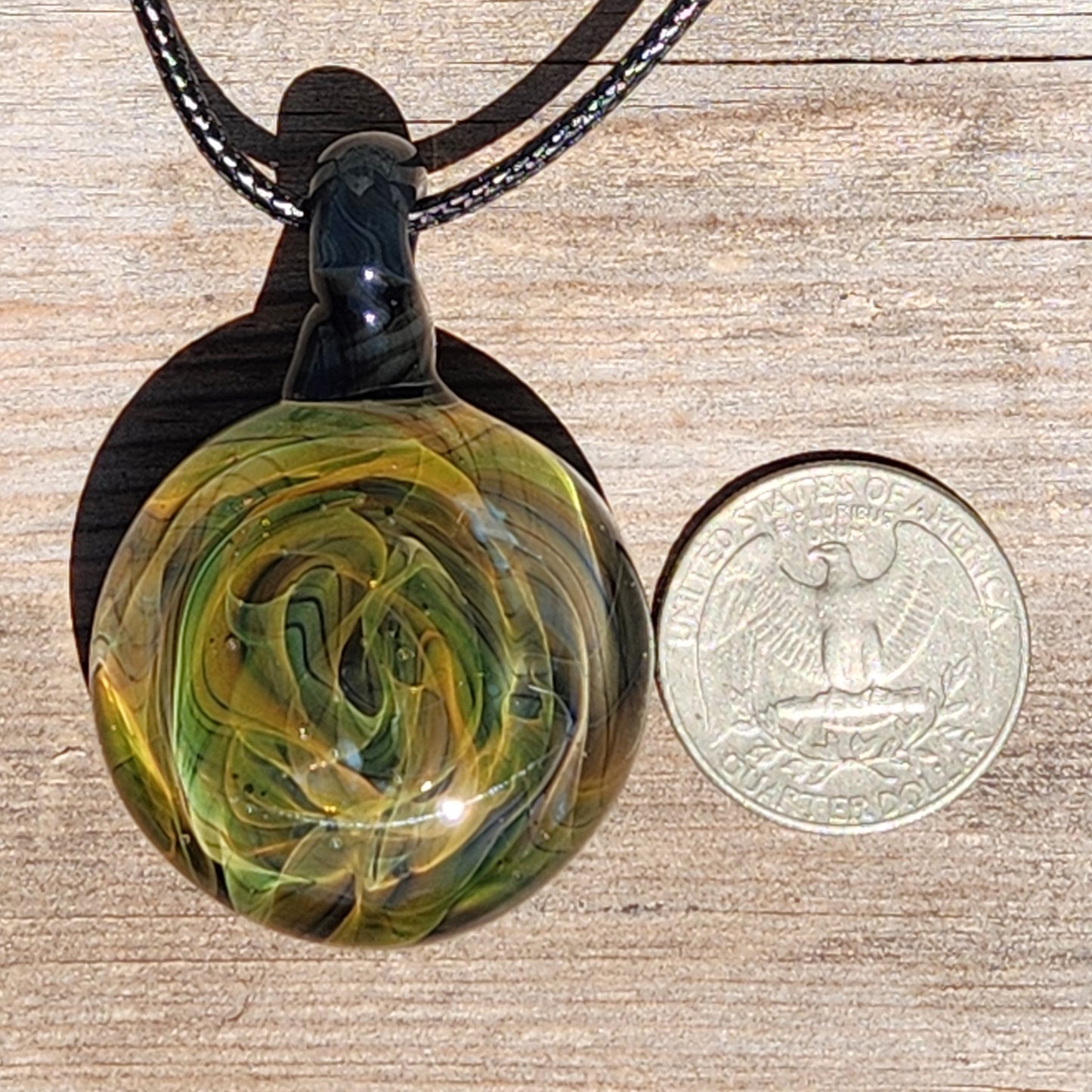 Blown Glass Galaxy Pendant Necklace - Unique Handmade Trippy Glass Jewelry