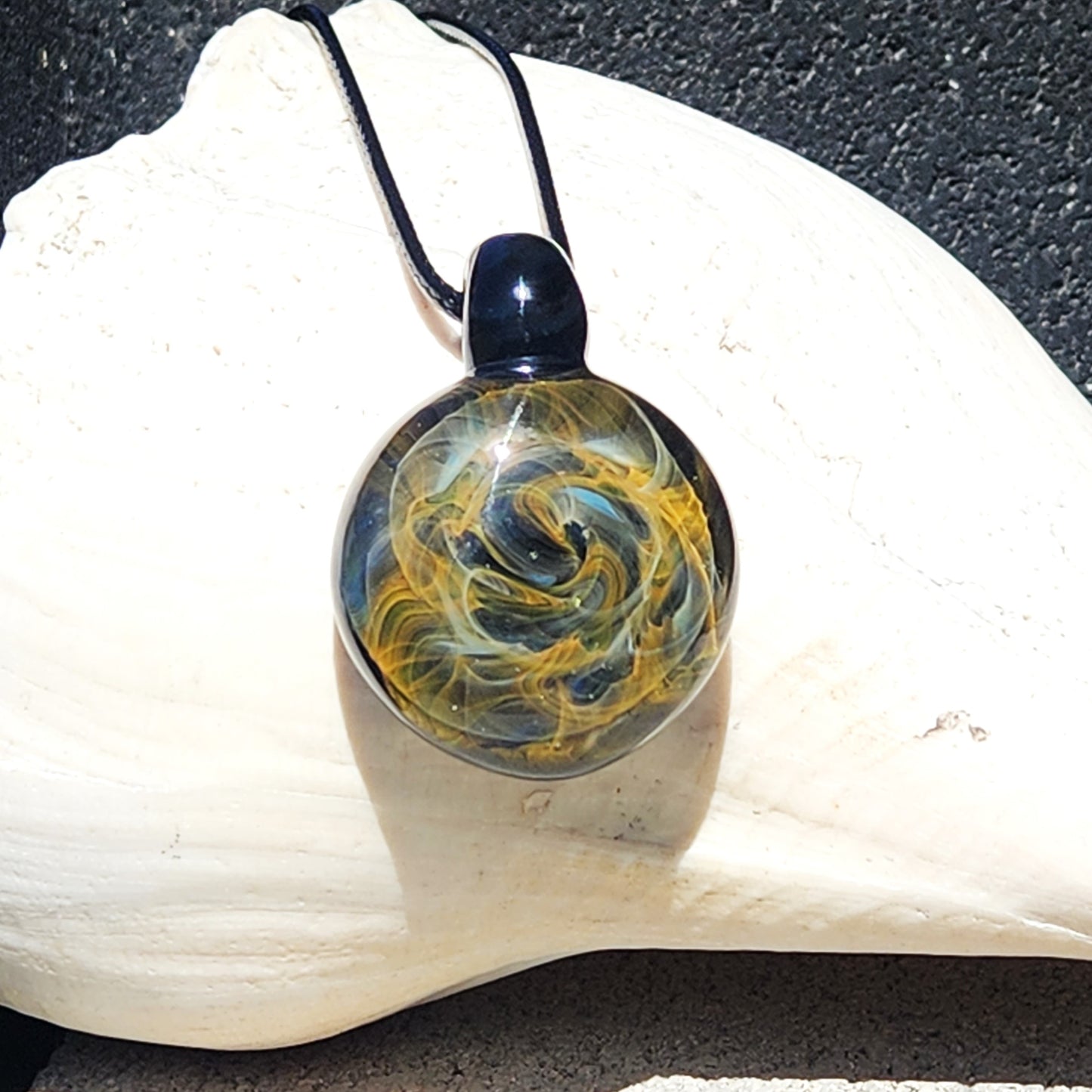 Large Heady Glass Pendant - Galaxy Space Blown Glass Jewelry