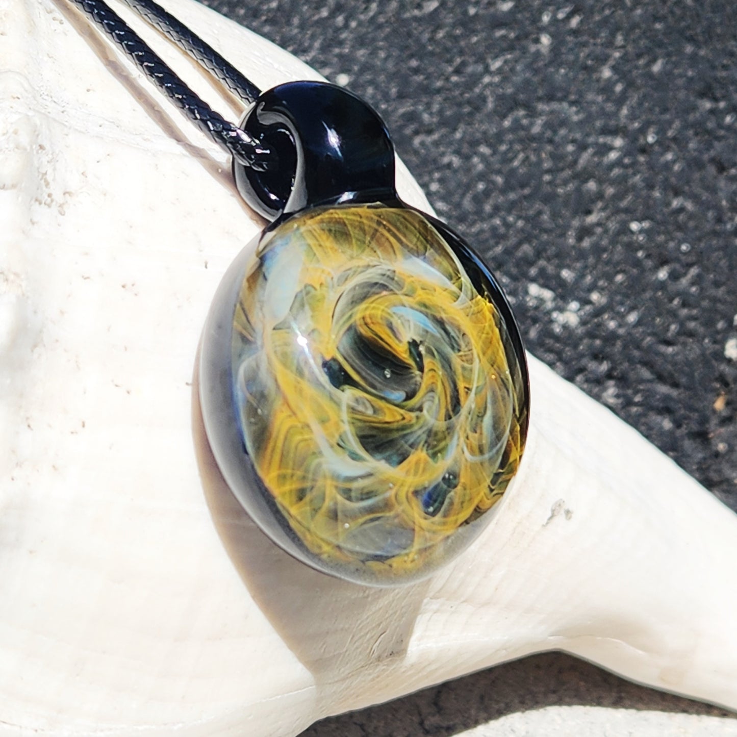 Large Heady Glass Pendant - Galaxy Space Blown Glass Jewelry