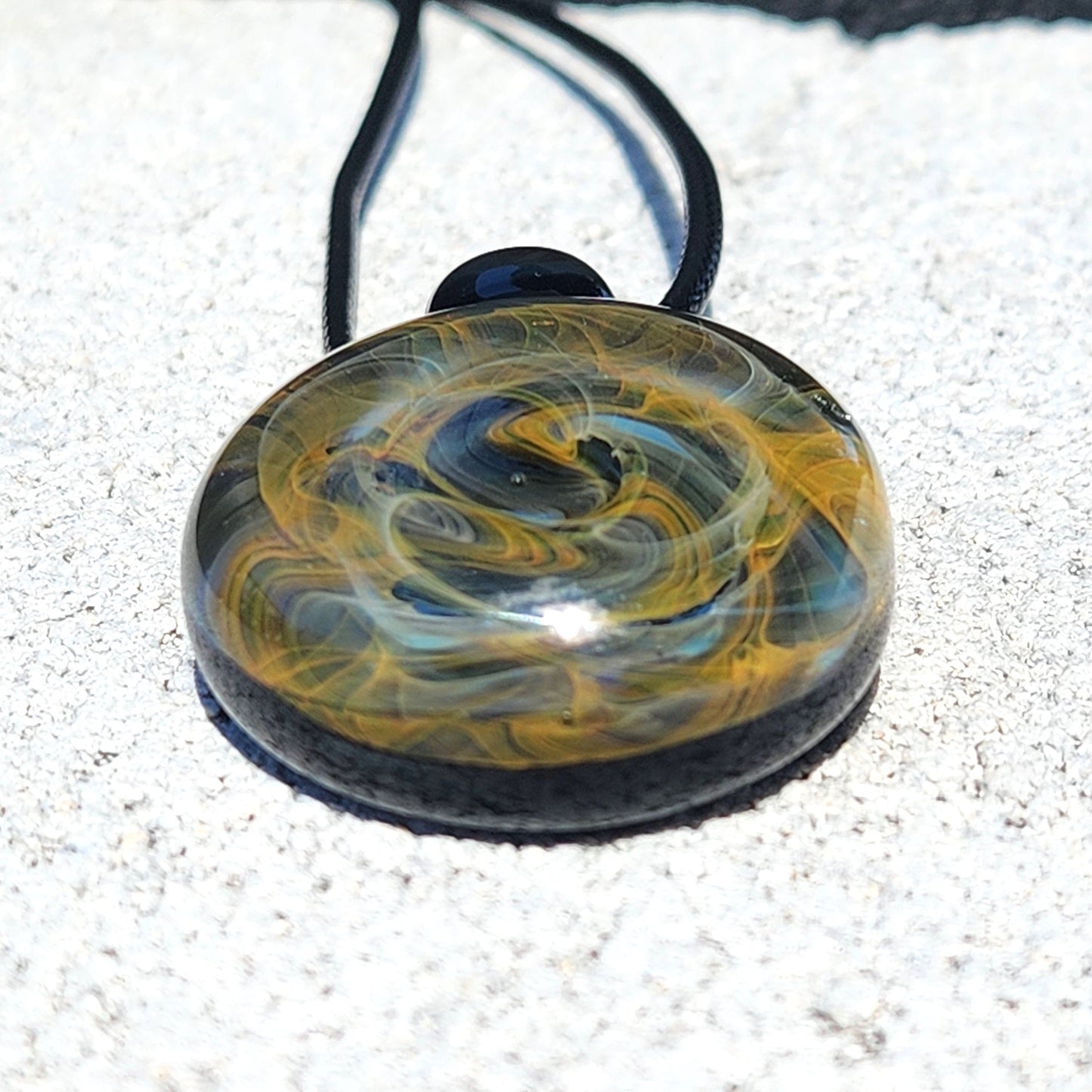 Large Heady Glass Pendant - Galaxy Space Blown Glass Jewelry