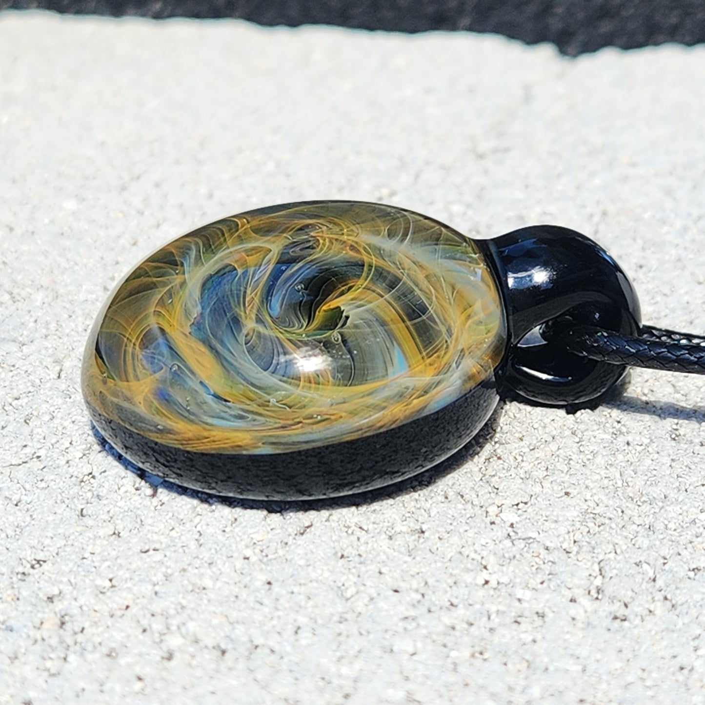 Large Heady Glass Pendant - Galaxy Space Blown Glass Jewelry