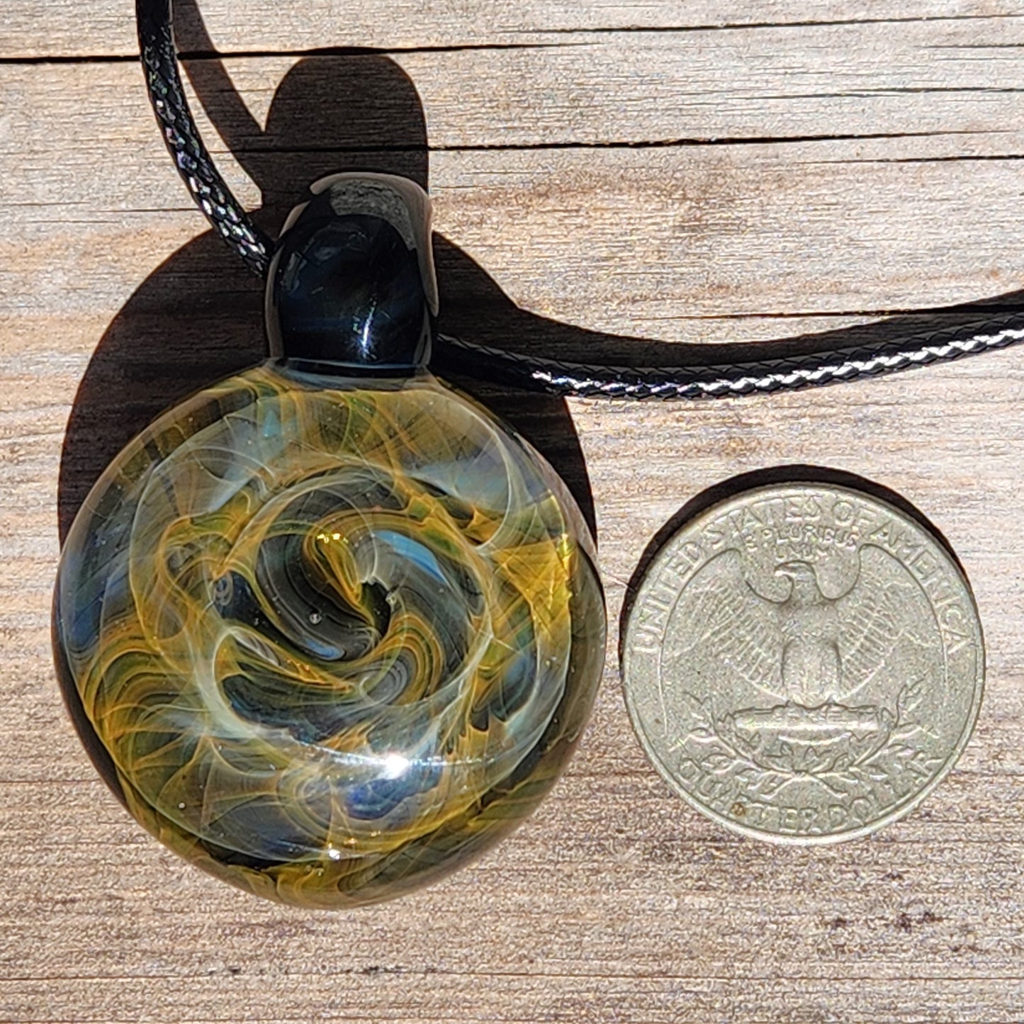 Large Heady Glass Pendant - Galaxy Space Blown Glass Jewelry