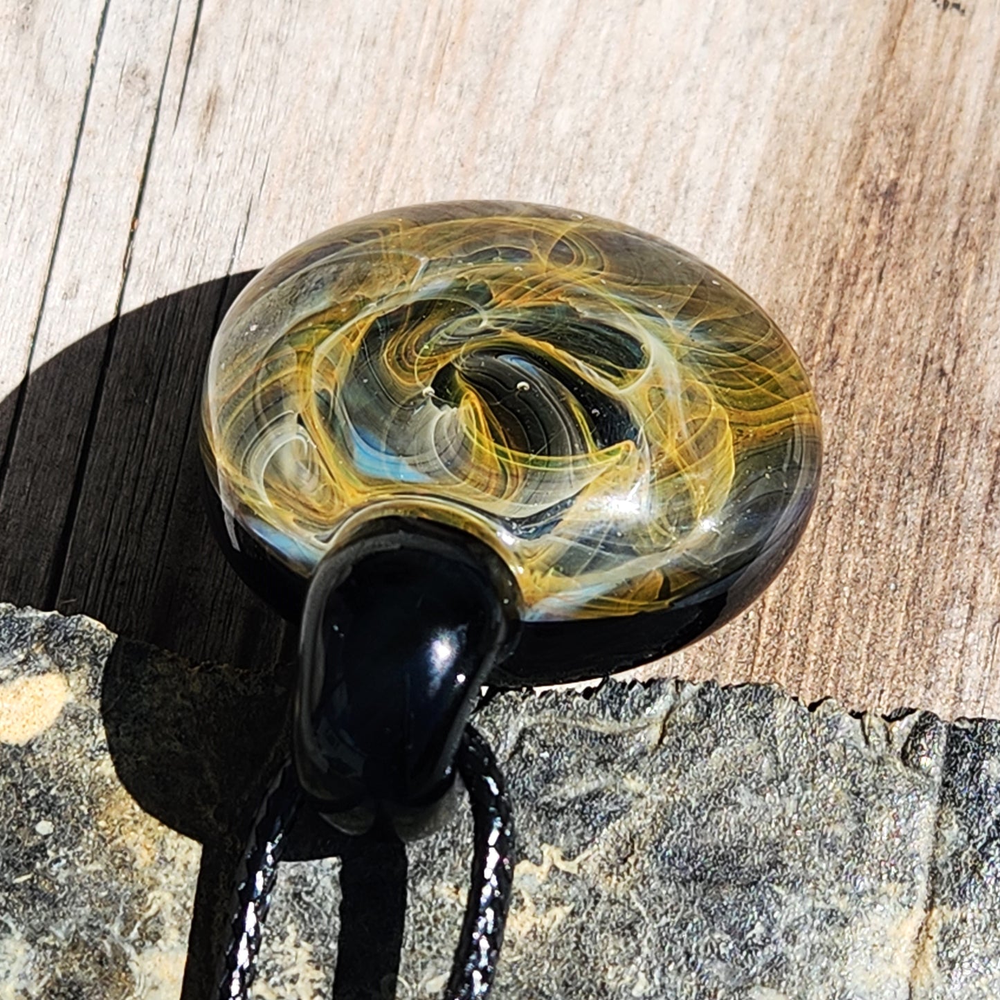 Large Heady Glass Pendant - Galaxy Space Blown Glass Jewelry