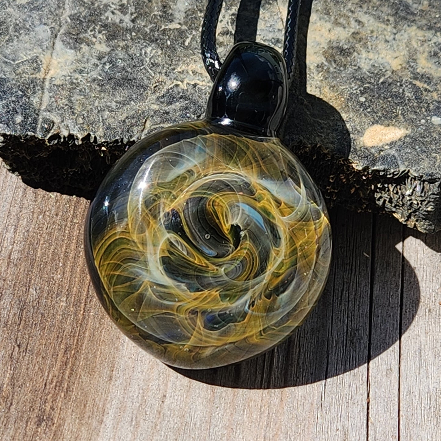 Large Heady Glass Pendant - Galaxy Space Blown Glass Jewelry