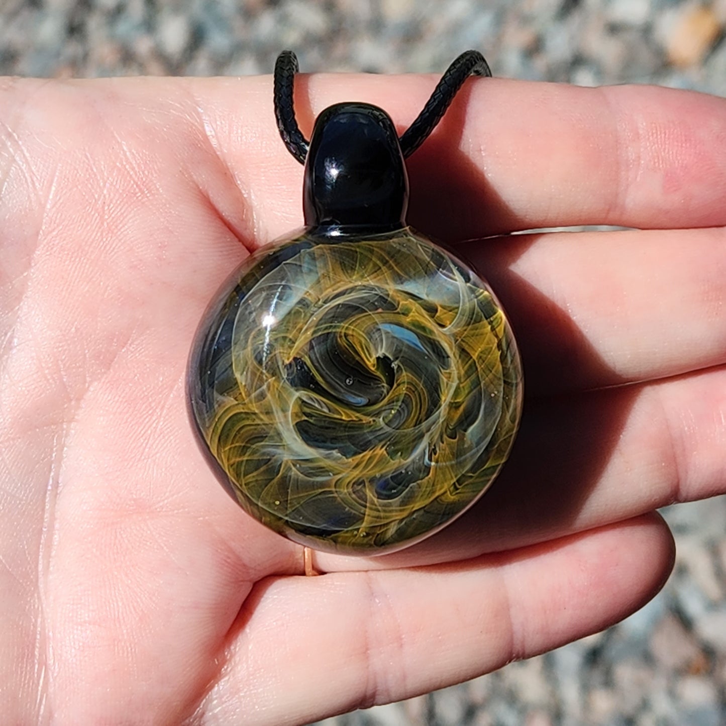 Large Heady Glass Pendant - Galaxy Space Blown Glass Jewelry