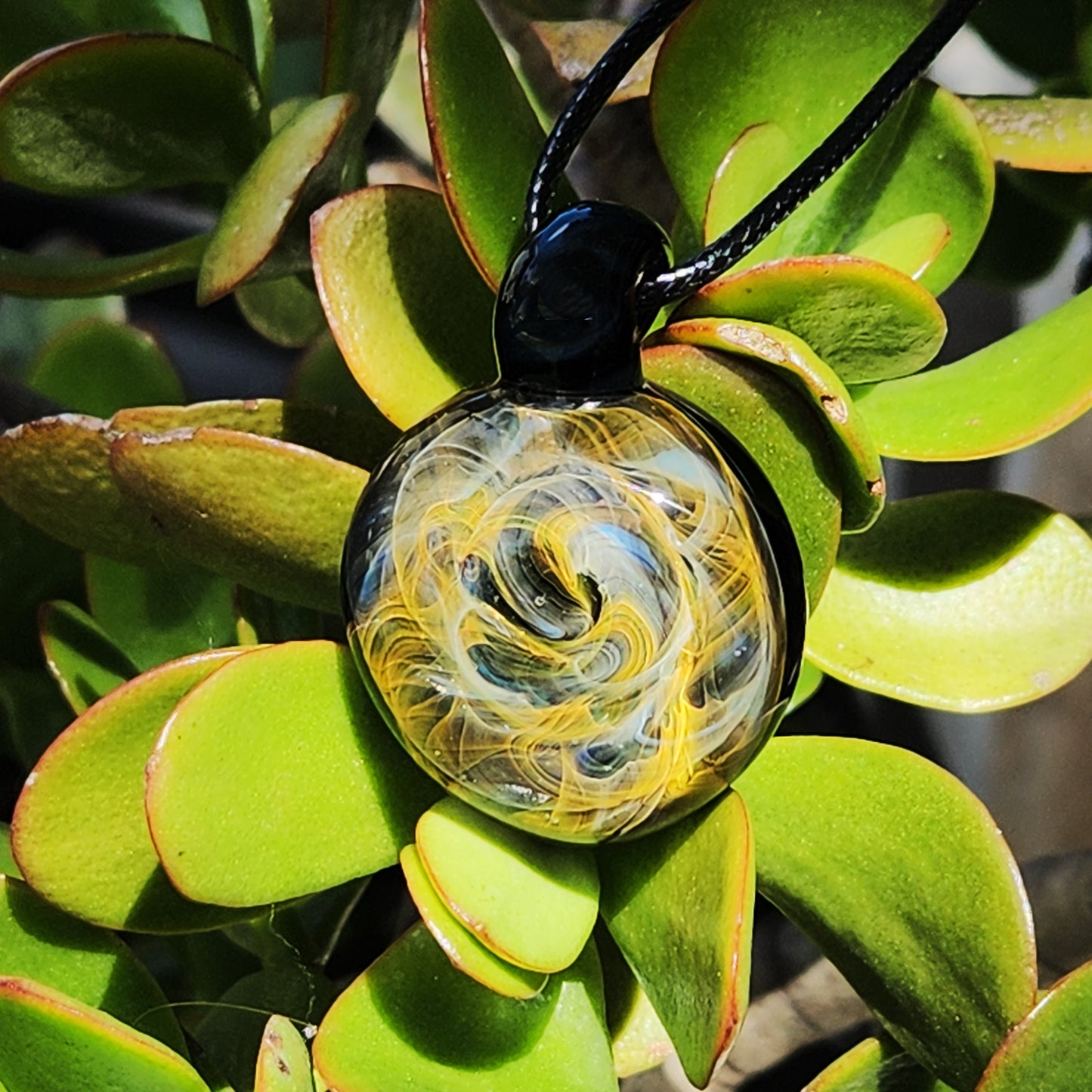 Large Heady Glass Pendant - Galaxy Space Blown Glass Jewelry