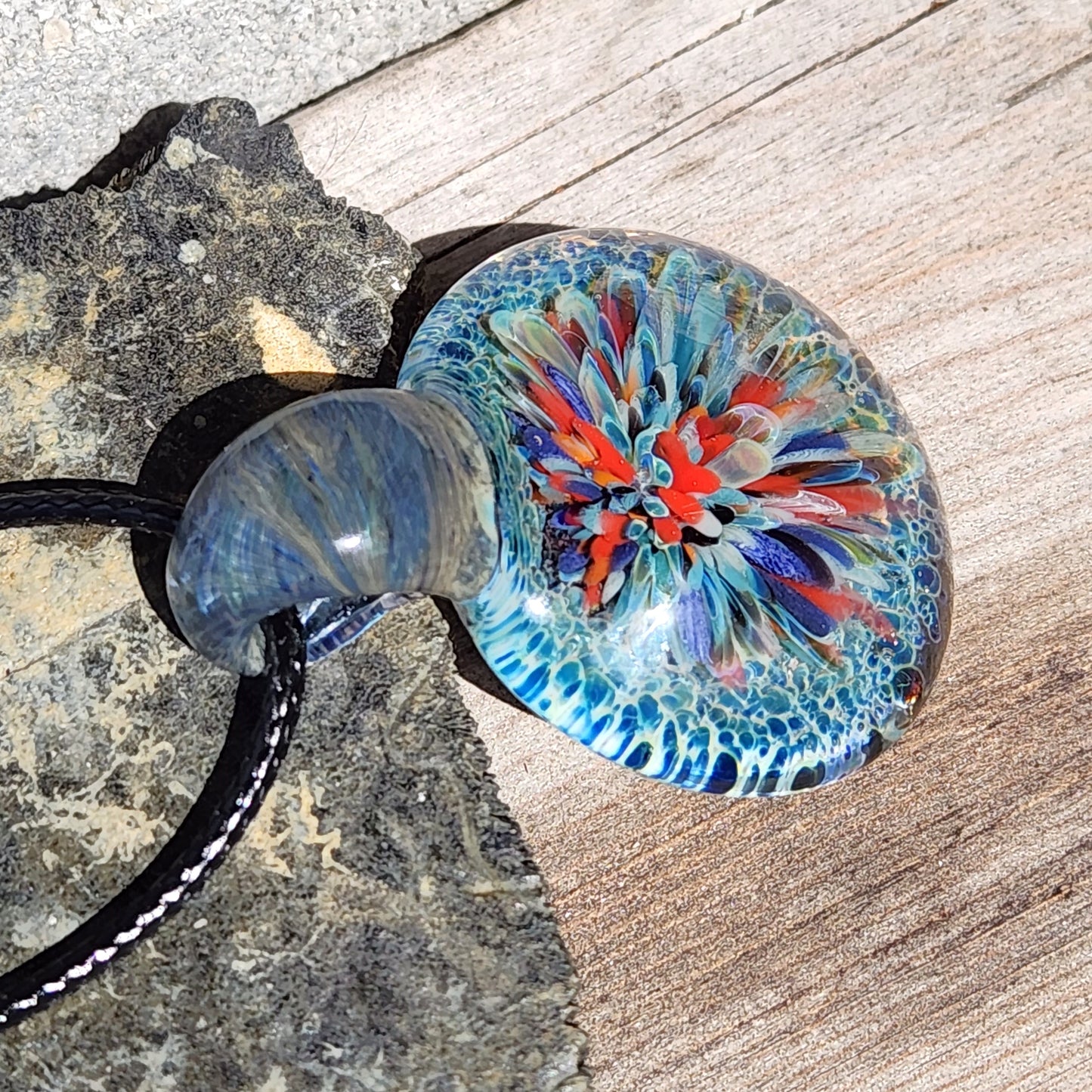 Large Pendant - Unique Handmade Blown Glass Pendant Necklace