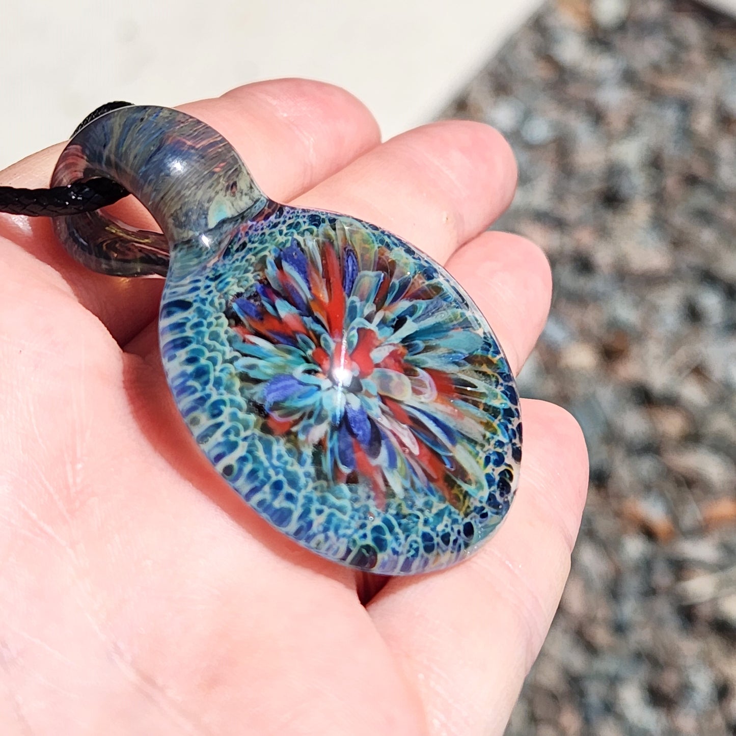 Large Pendant - Unique Handmade Blown Glass Pendant Necklace