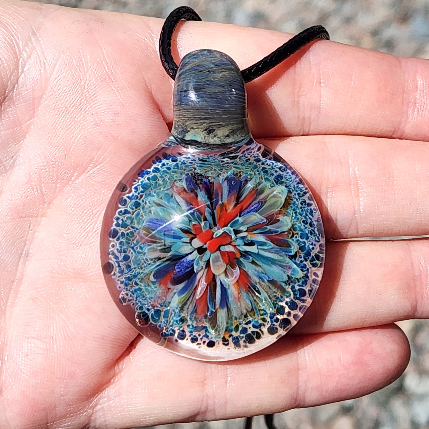 Large Pendant - Unique Handmade Blown Glass Pendant Necklace