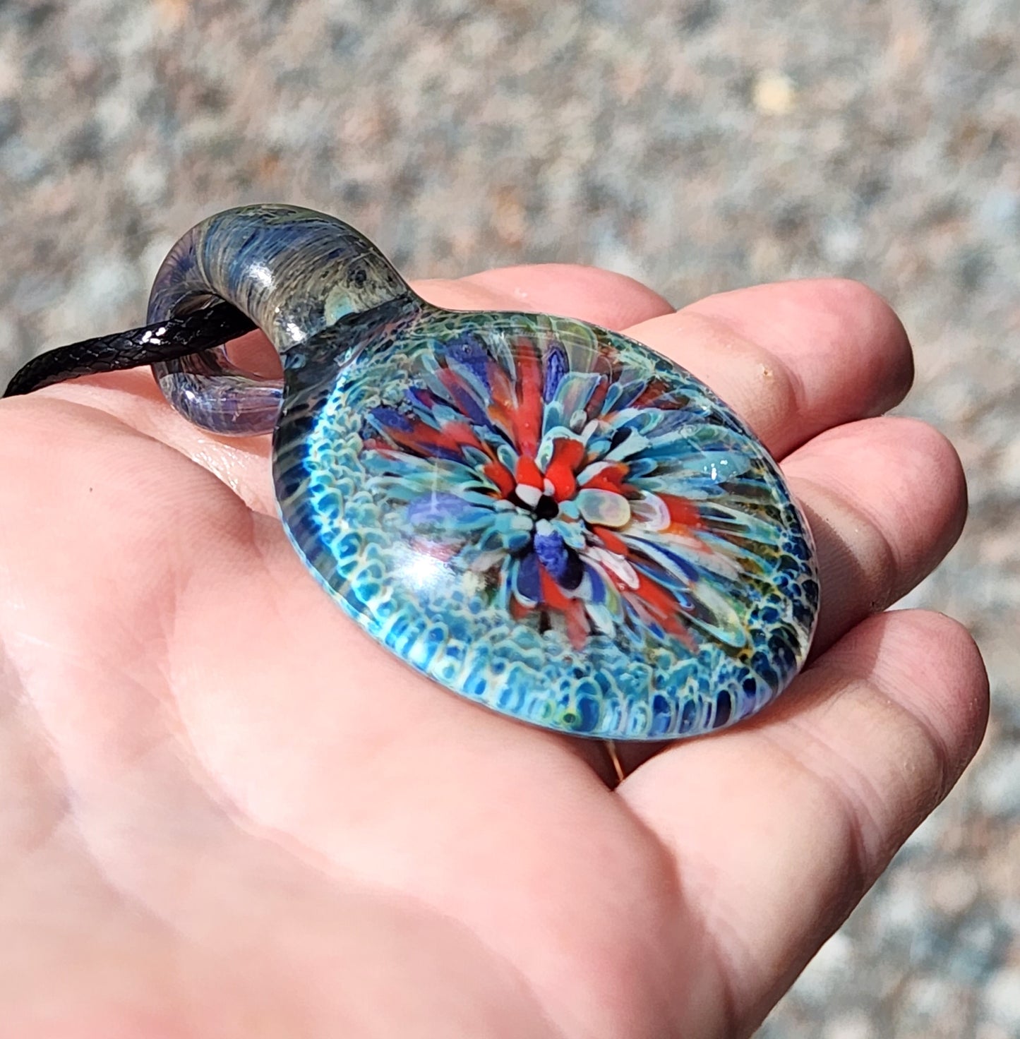 Large Pendant - Unique Handmade Blown Glass Pendant Necklace