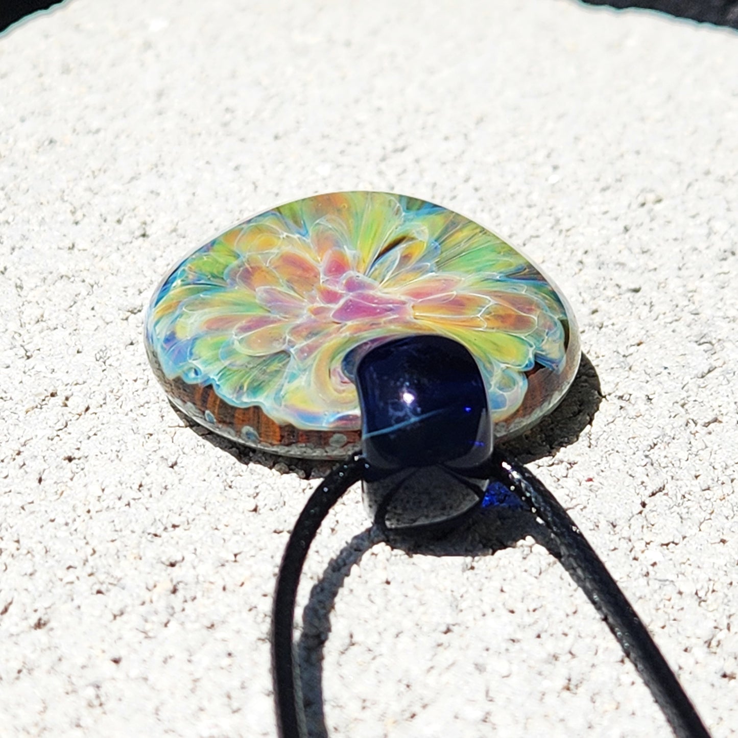 Blown Glass Pendant - Hues of Purple Flower