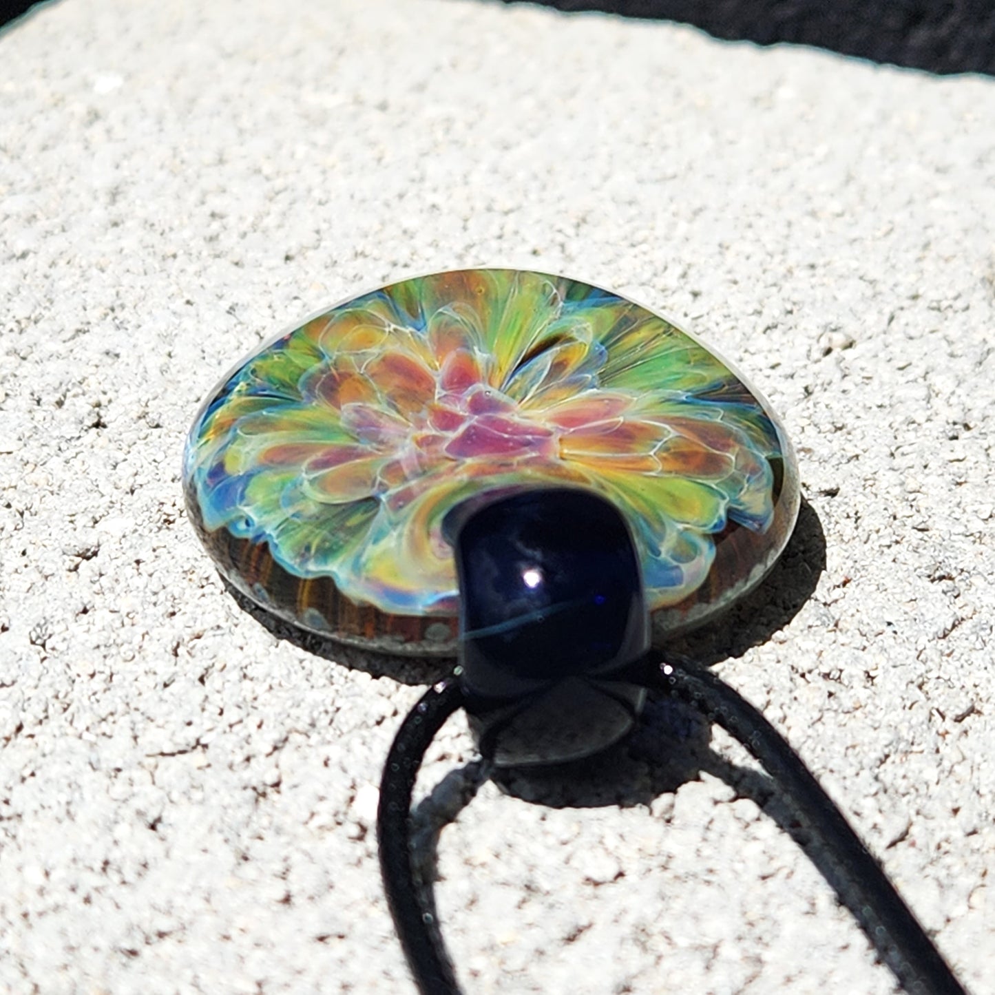 Blown Glass Pendant - Hues of Purple Flower