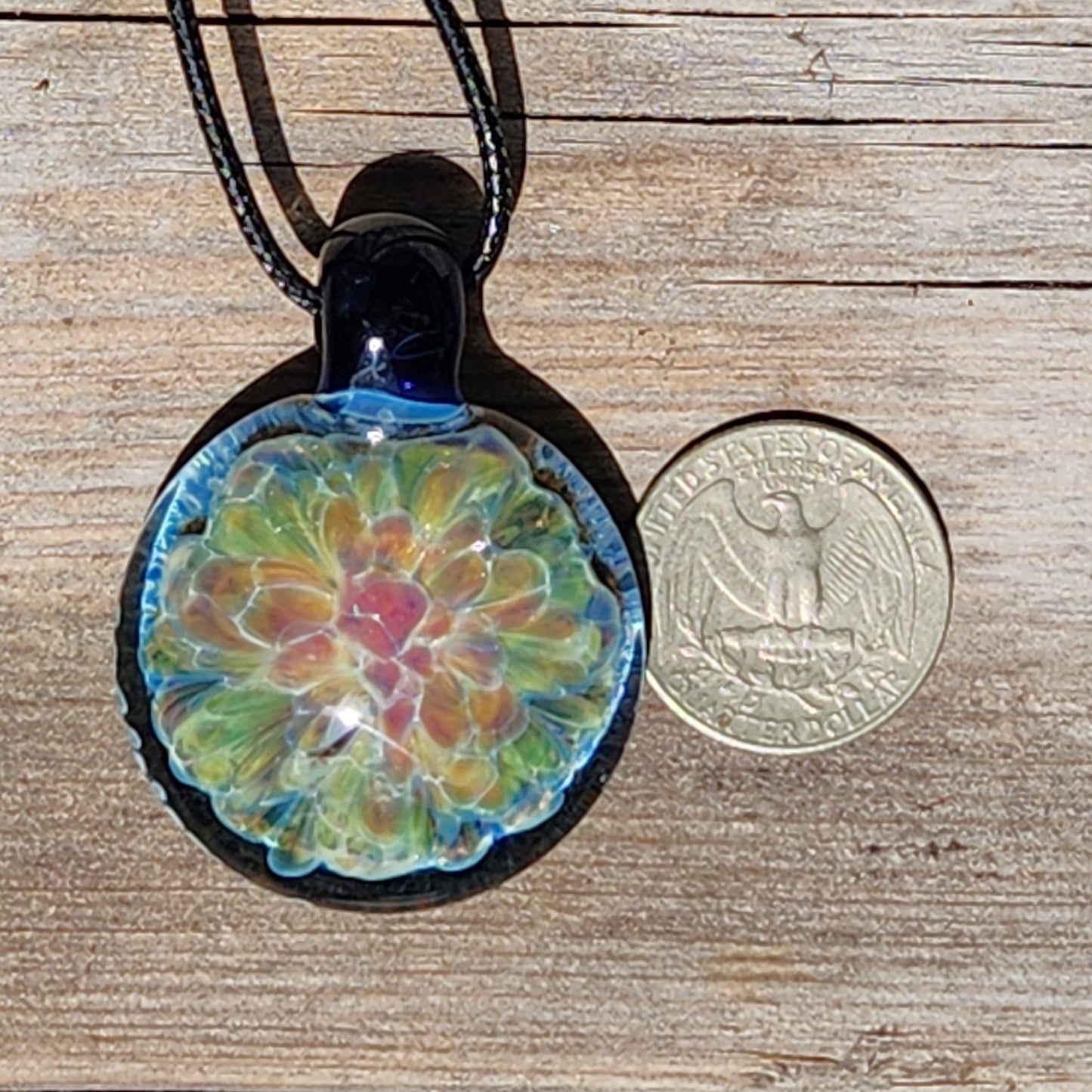 Blown Glass Pendant - Hues of Purple Flower