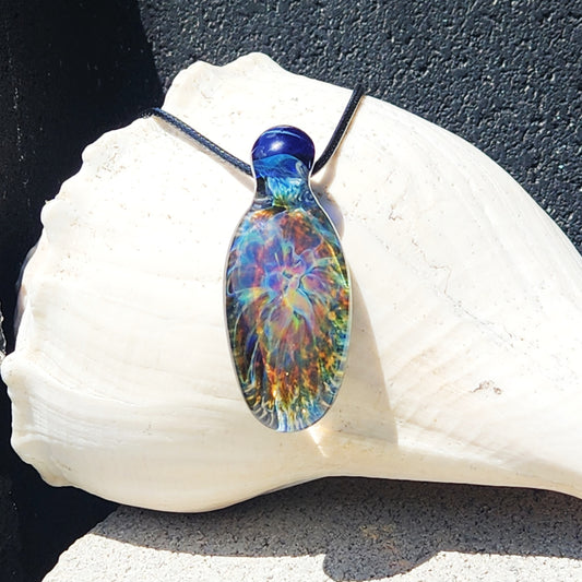 Handmade One-of-a-Kind Glass Pendant -  Statement Necklace.