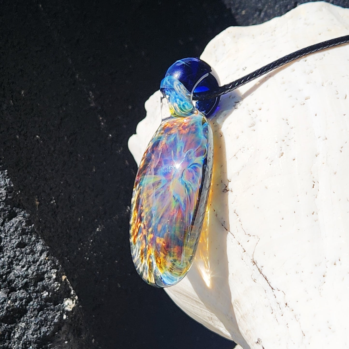 Handmade One-of-a-Kind Glass Pendant -  Statement Necklace.