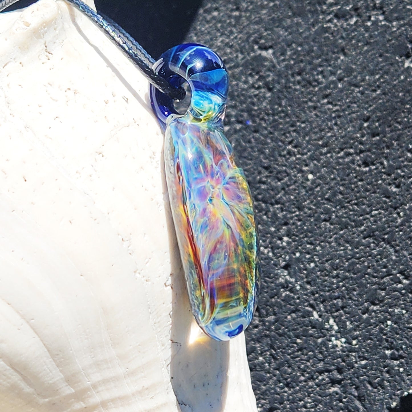 Handmade One-of-a-Kind Glass Pendant -  Statement Necklace.