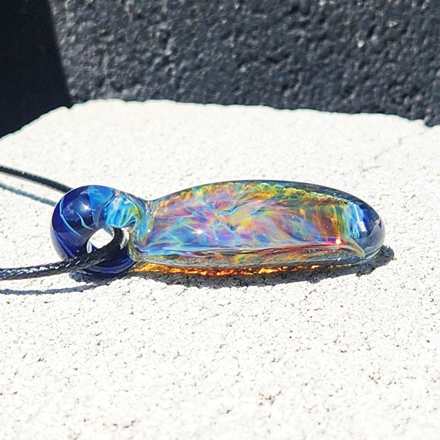 Handmade One-of-a-Kind Glass Pendant -  Statement Necklace.