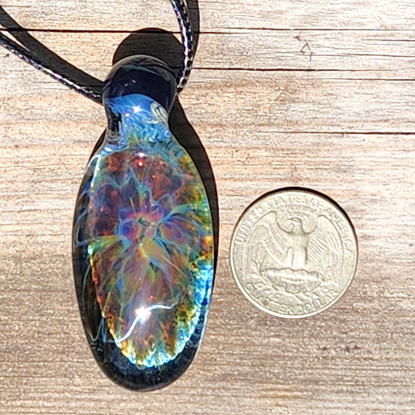 Handmade One-of-a-Kind Glass Pendant -  Statement Necklace.