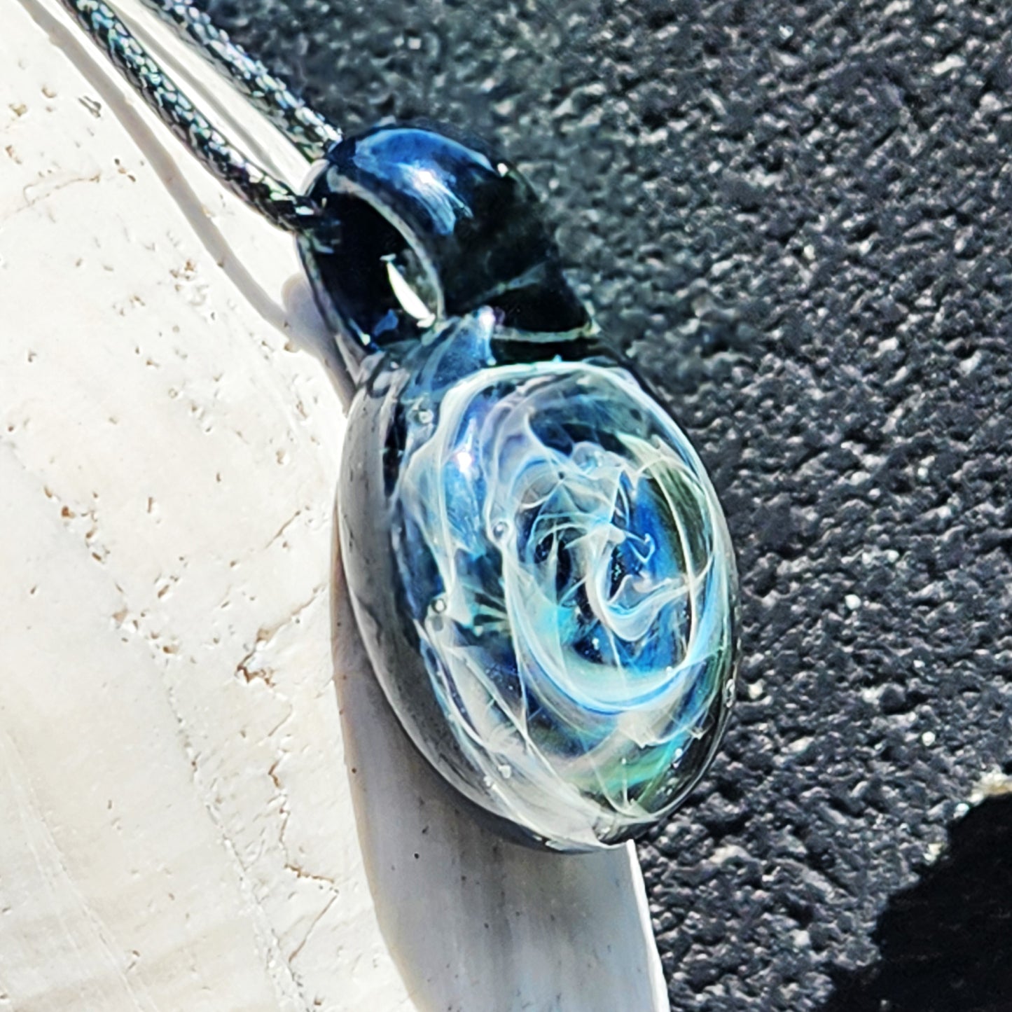 Unique Handmade Blown Glass Pendant Necklace