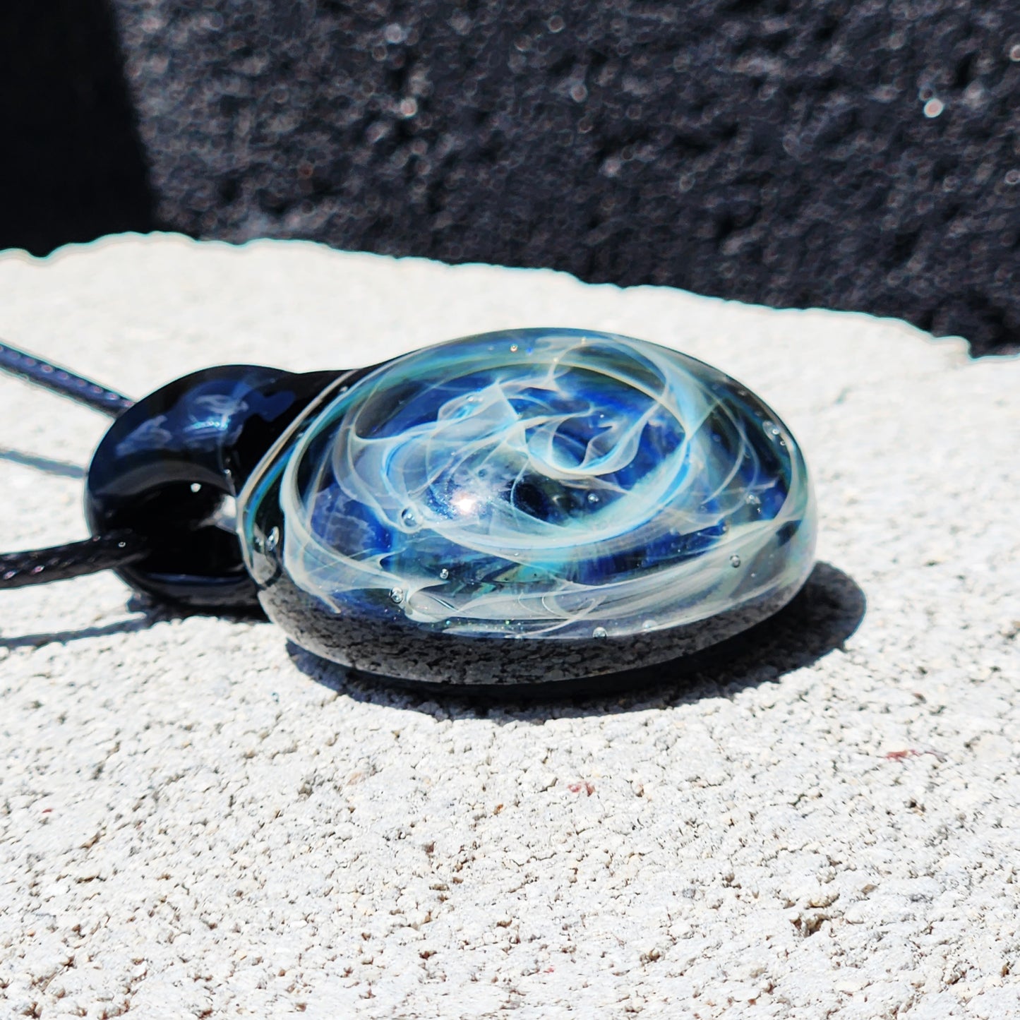 Unique Handmade Blown Glass Pendant Necklace