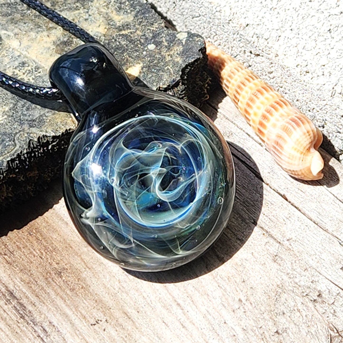 Unique Handmade Blown Glass Pendant Necklace