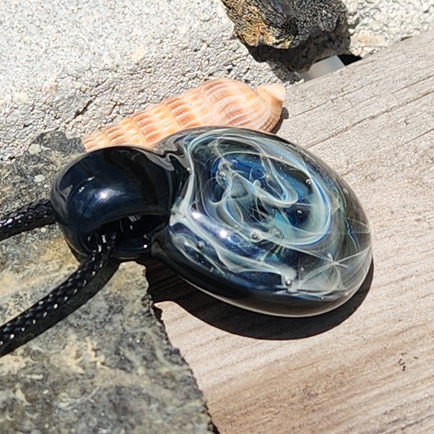 Unique Handmade Blown Glass Pendant Necklace