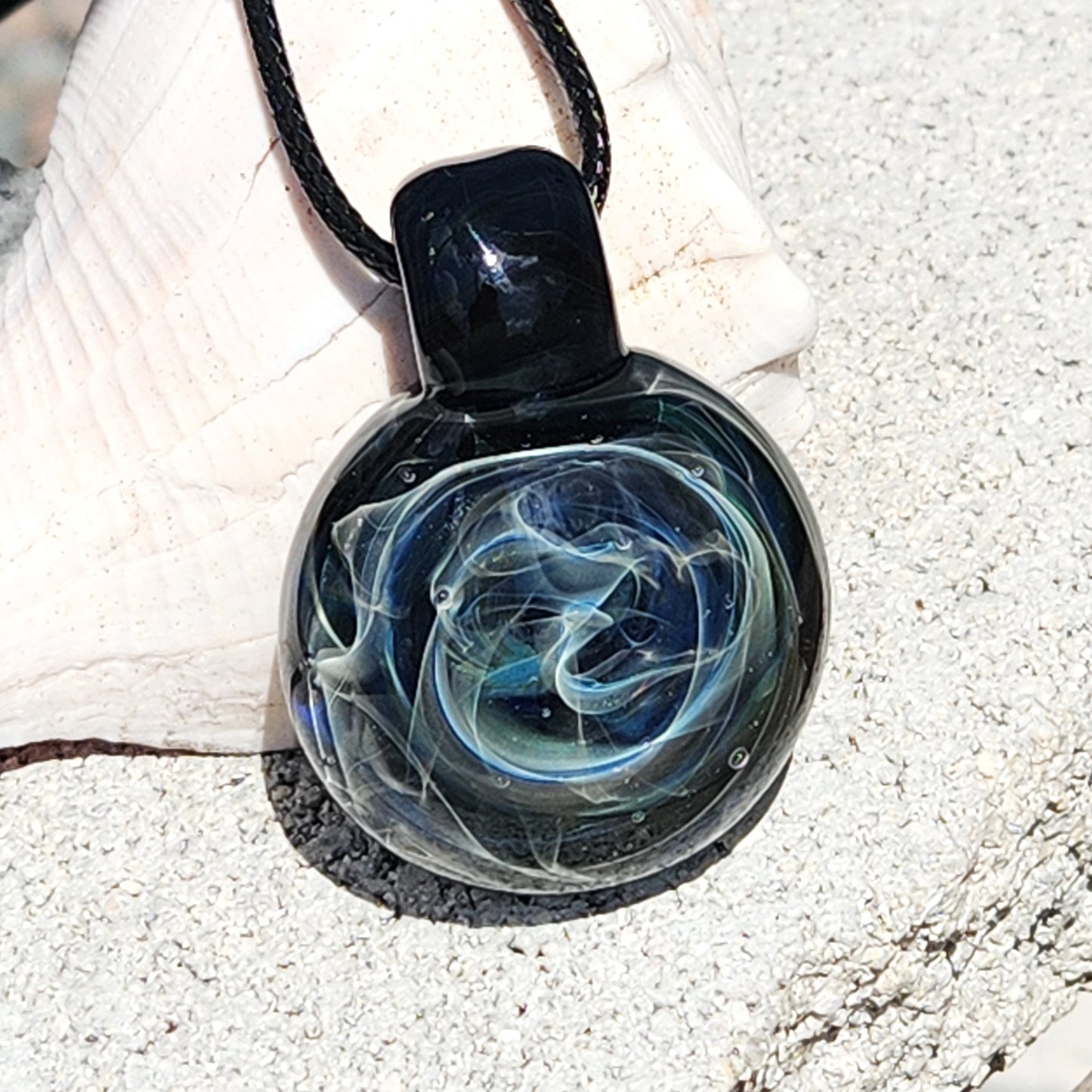 Unique Handmade Blown Glass Pendant Necklace