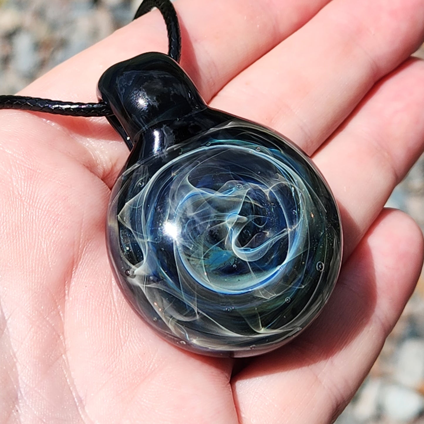 Unique Handmade Blown Glass Pendant Necklace