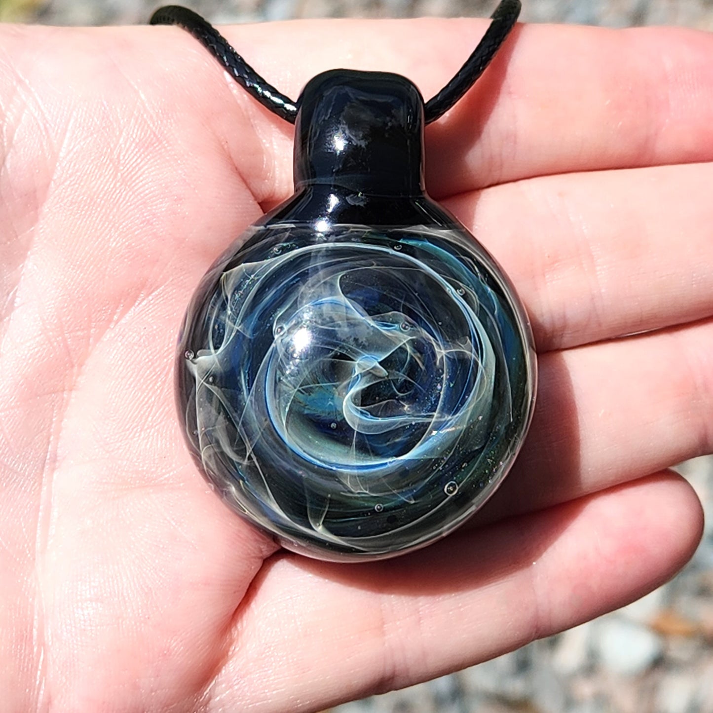 Unique Handmade Blown Glass Pendant Necklace