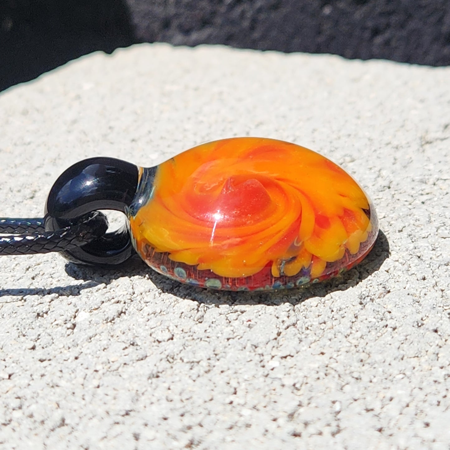 Blown glass pendant necklace