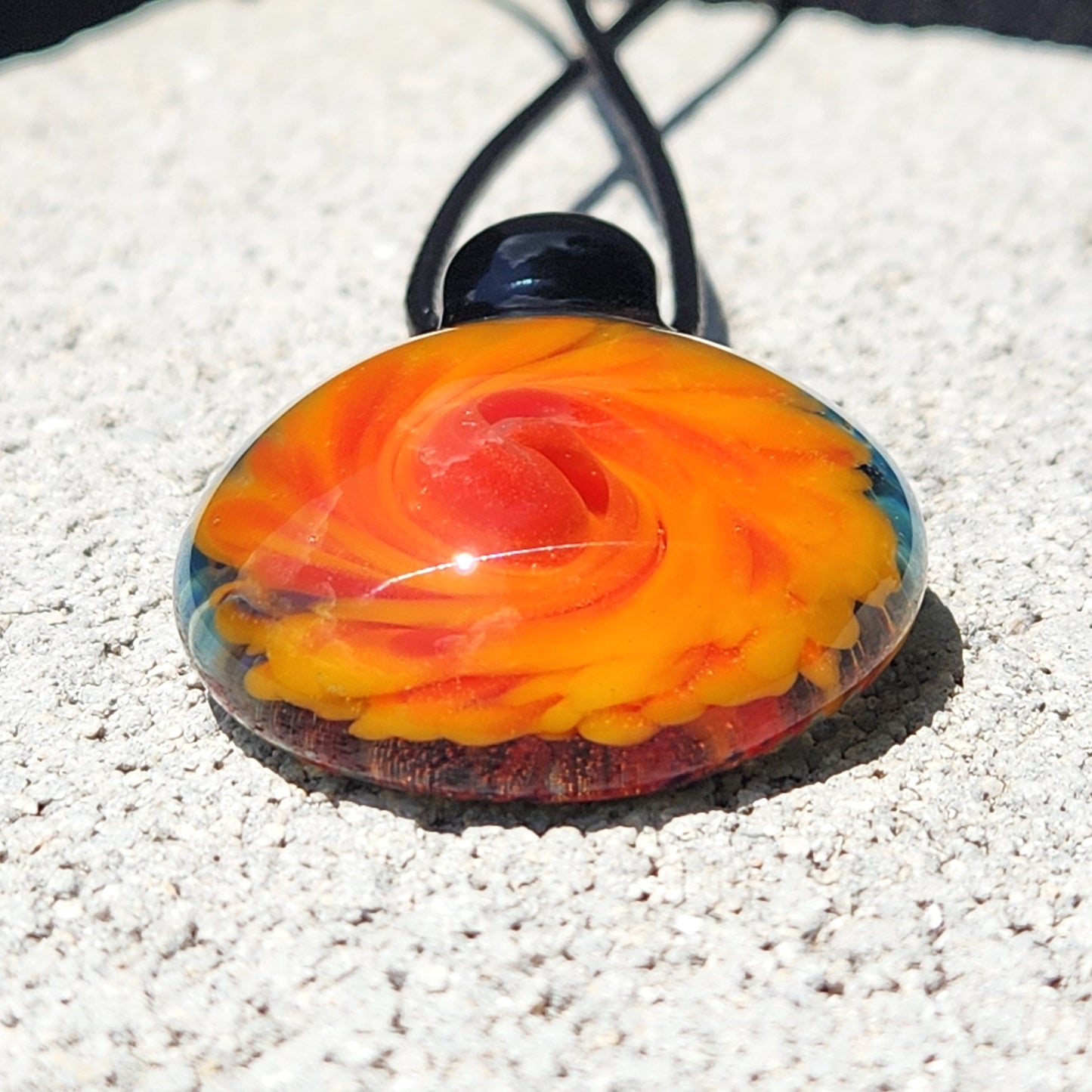 Blown glass pendant necklace