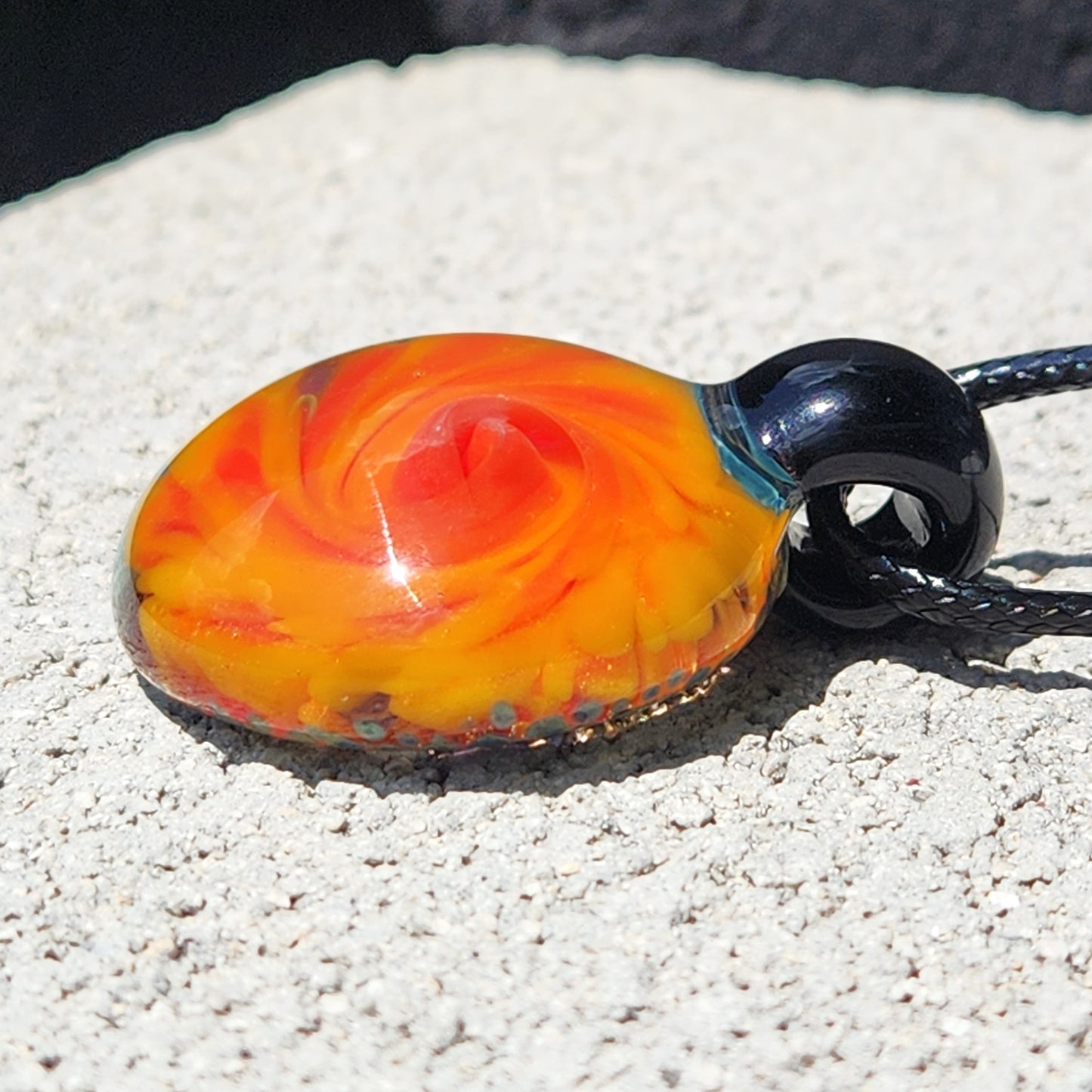 Blown glass pendant necklace