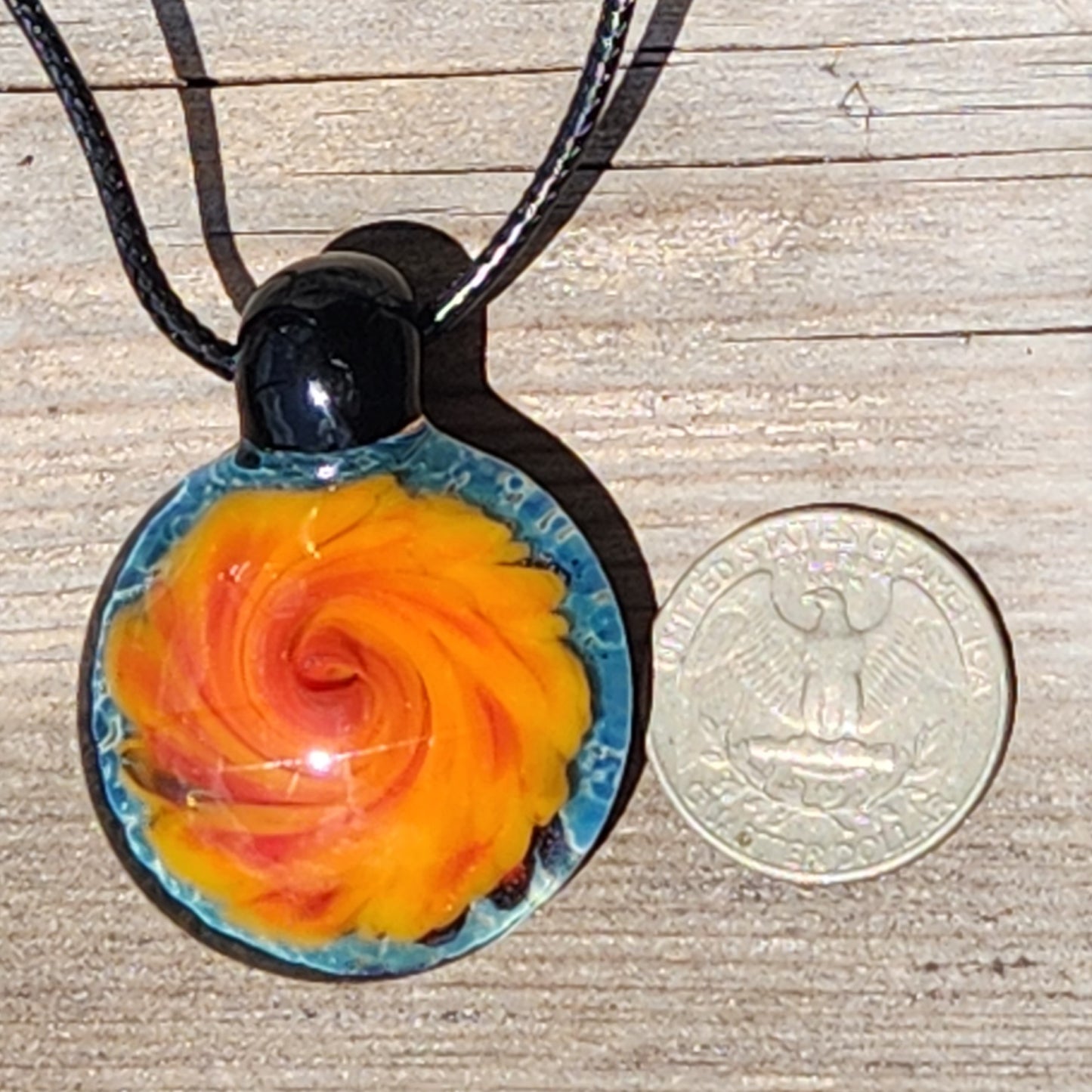 Blown glass pendant necklace