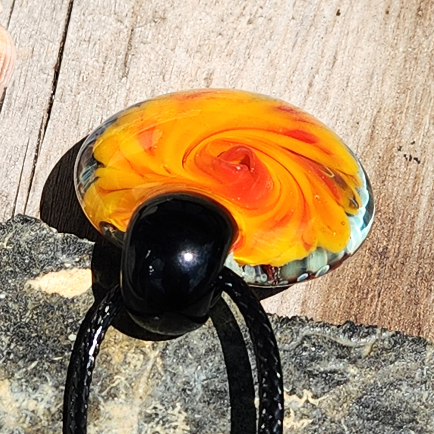 Blown glass pendant necklace