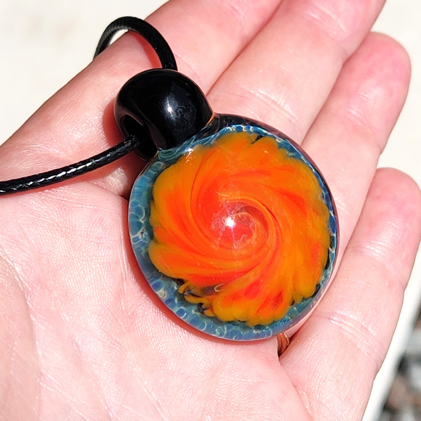 Blown glass pendant necklace