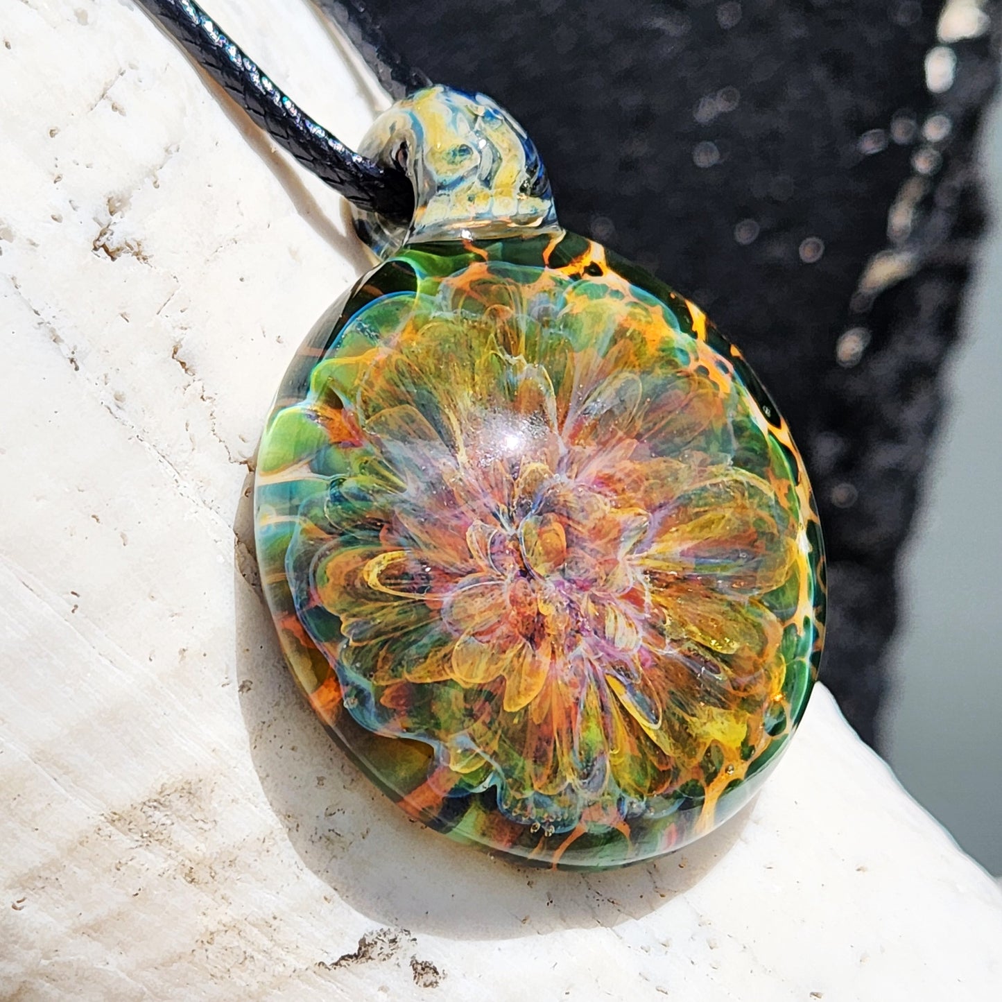 Handmade Blown Glass Pendant Necklace