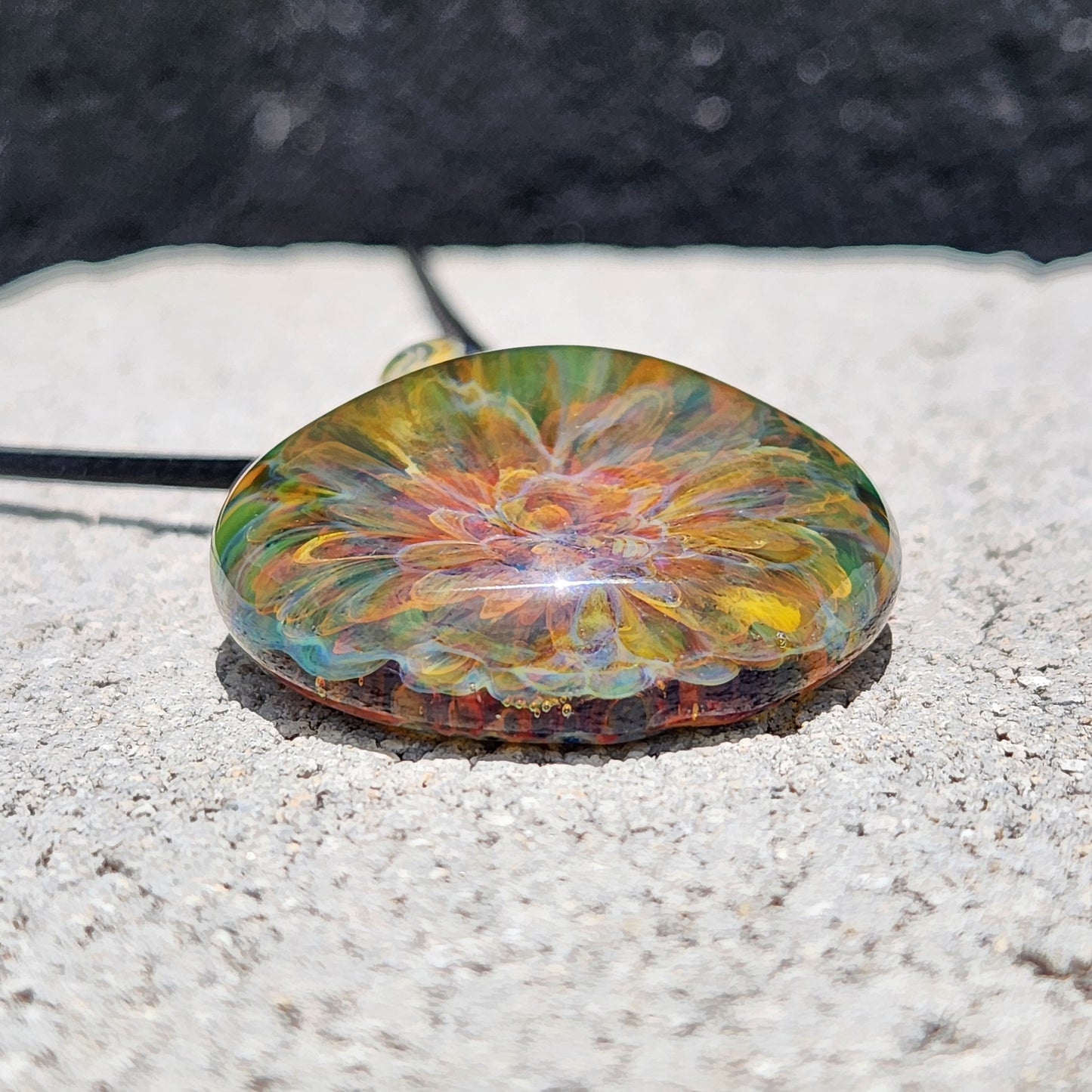 Handmade Blown Glass Pendant Necklace