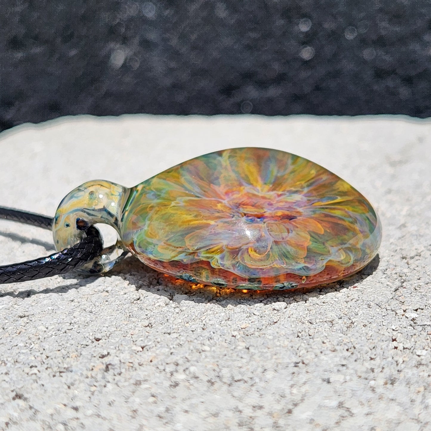 Handmade Blown Glass Pendant Necklace