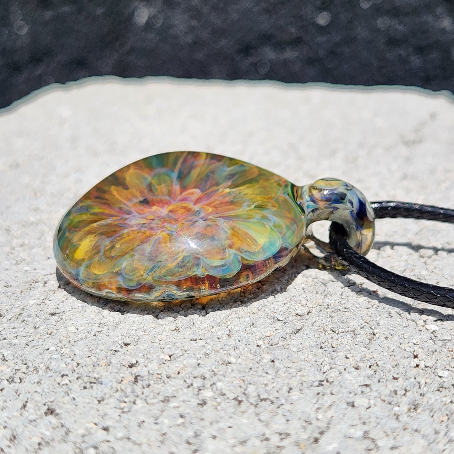 Handmade Blown Glass Pendant Necklace