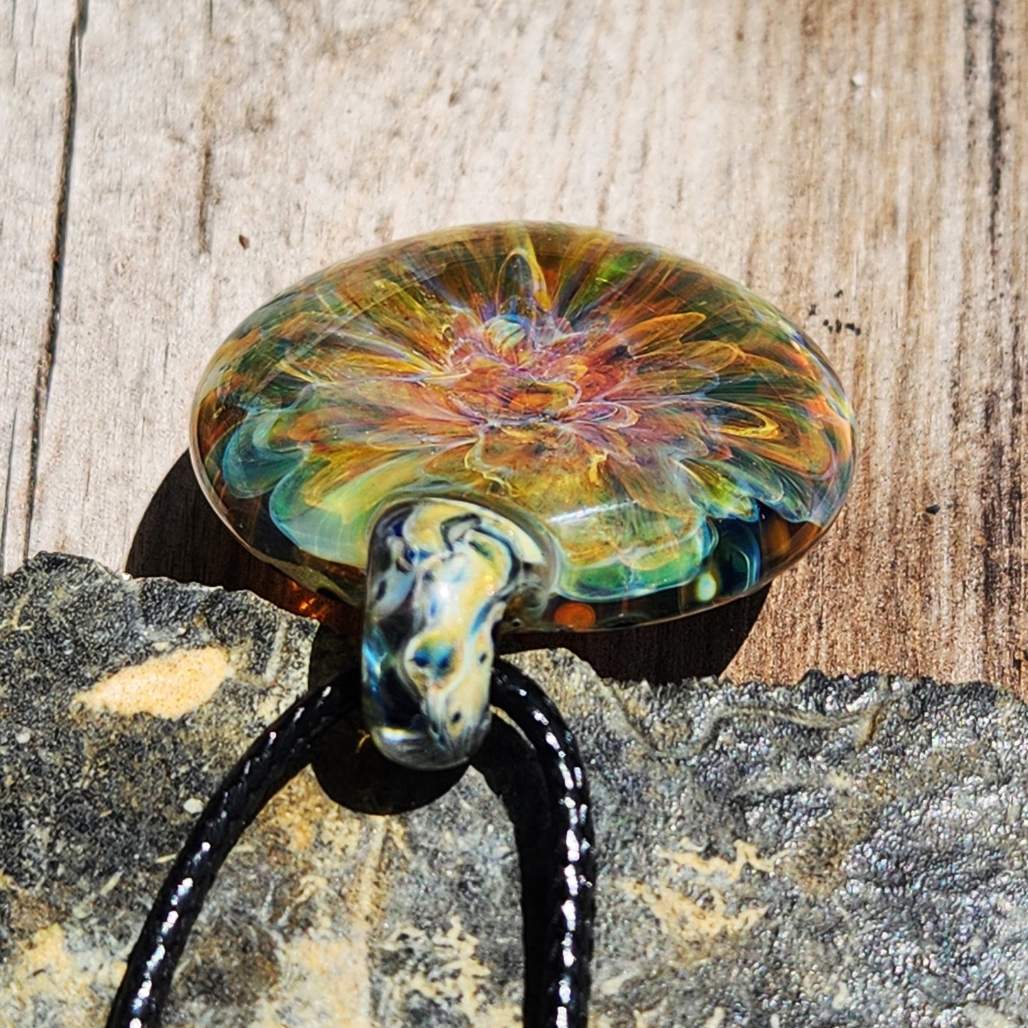 Handmade Blown Glass Pendant Necklace