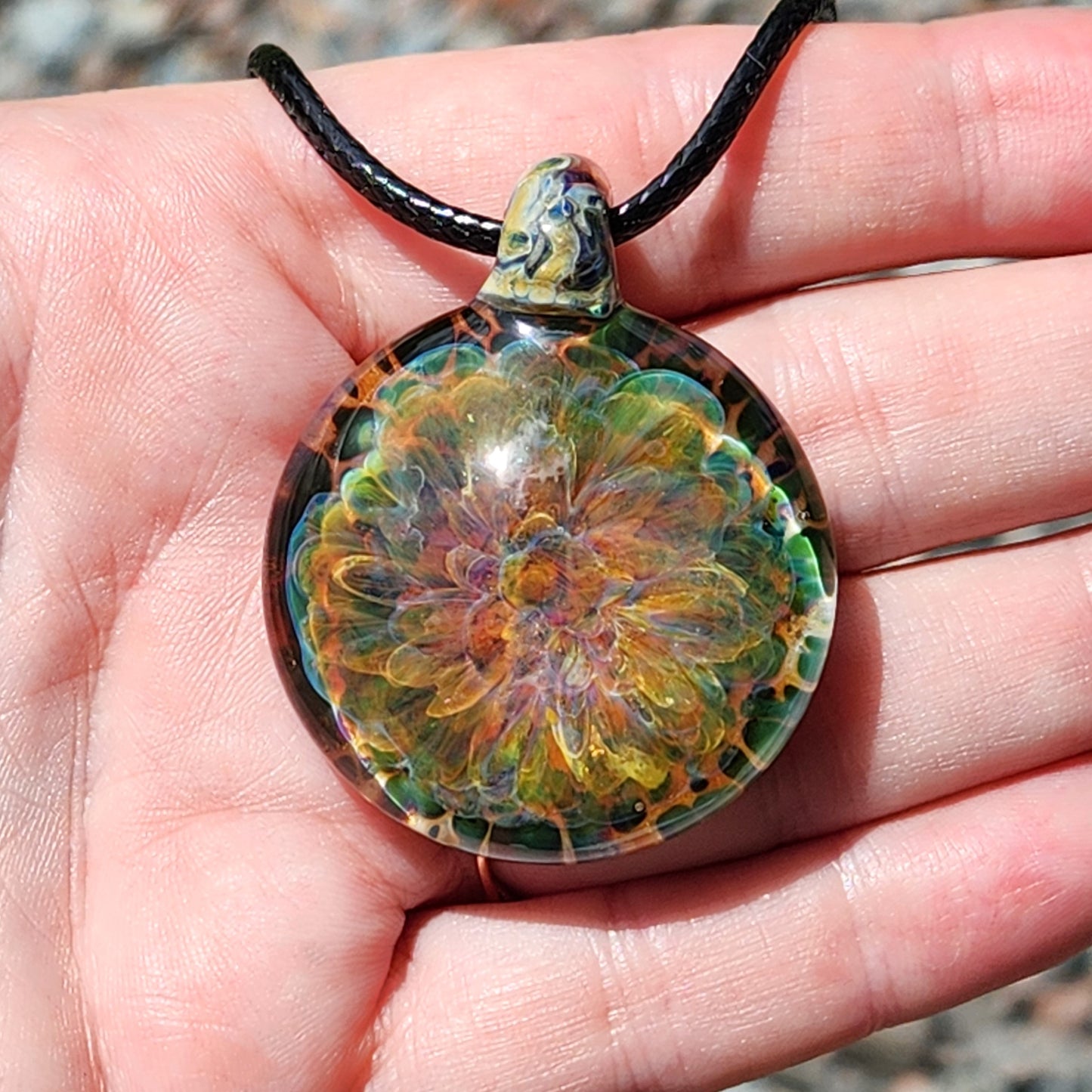 Handmade Blown Glass Pendant Necklace