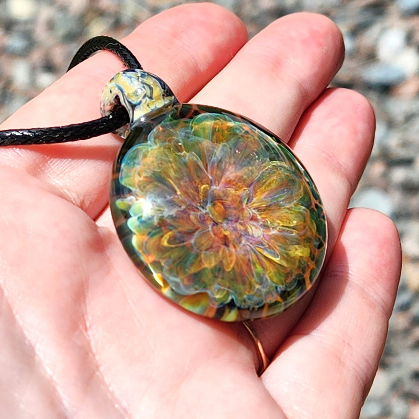 Handmade Blown Glass Pendant Necklace