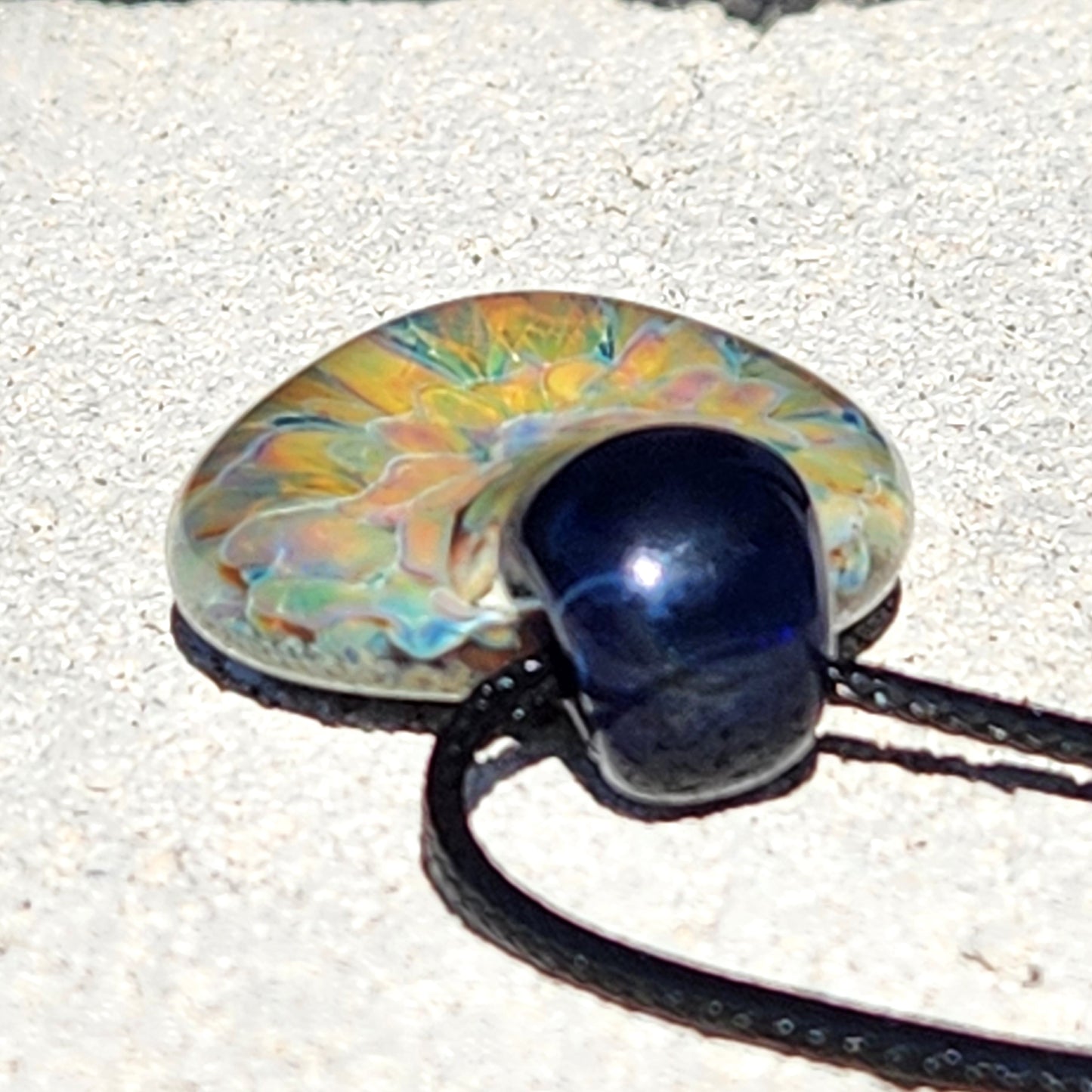 One-of-a-Kind Glass Pendant Necklace: Handmade Trippy Jewelry