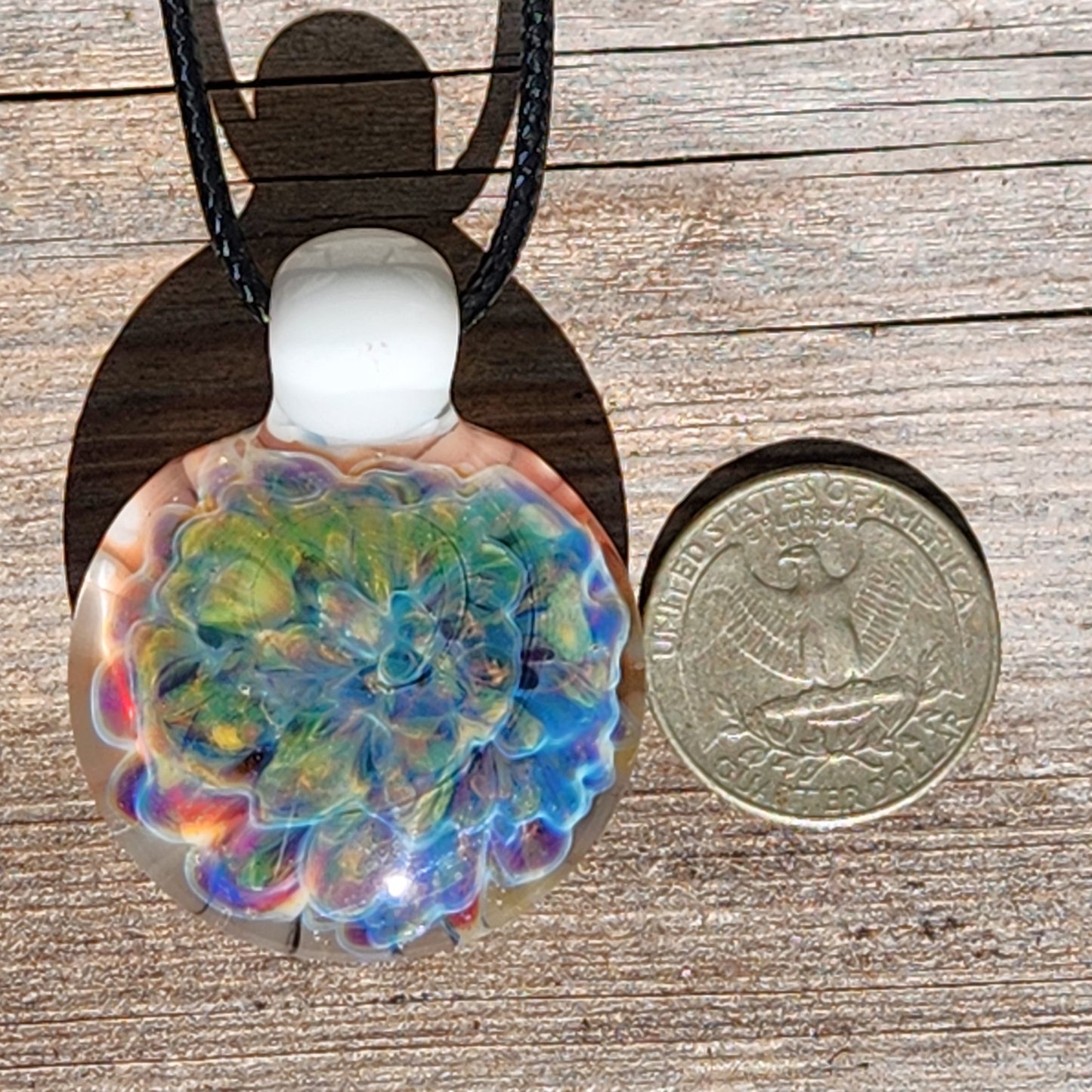 Blown Glass Pendant in White